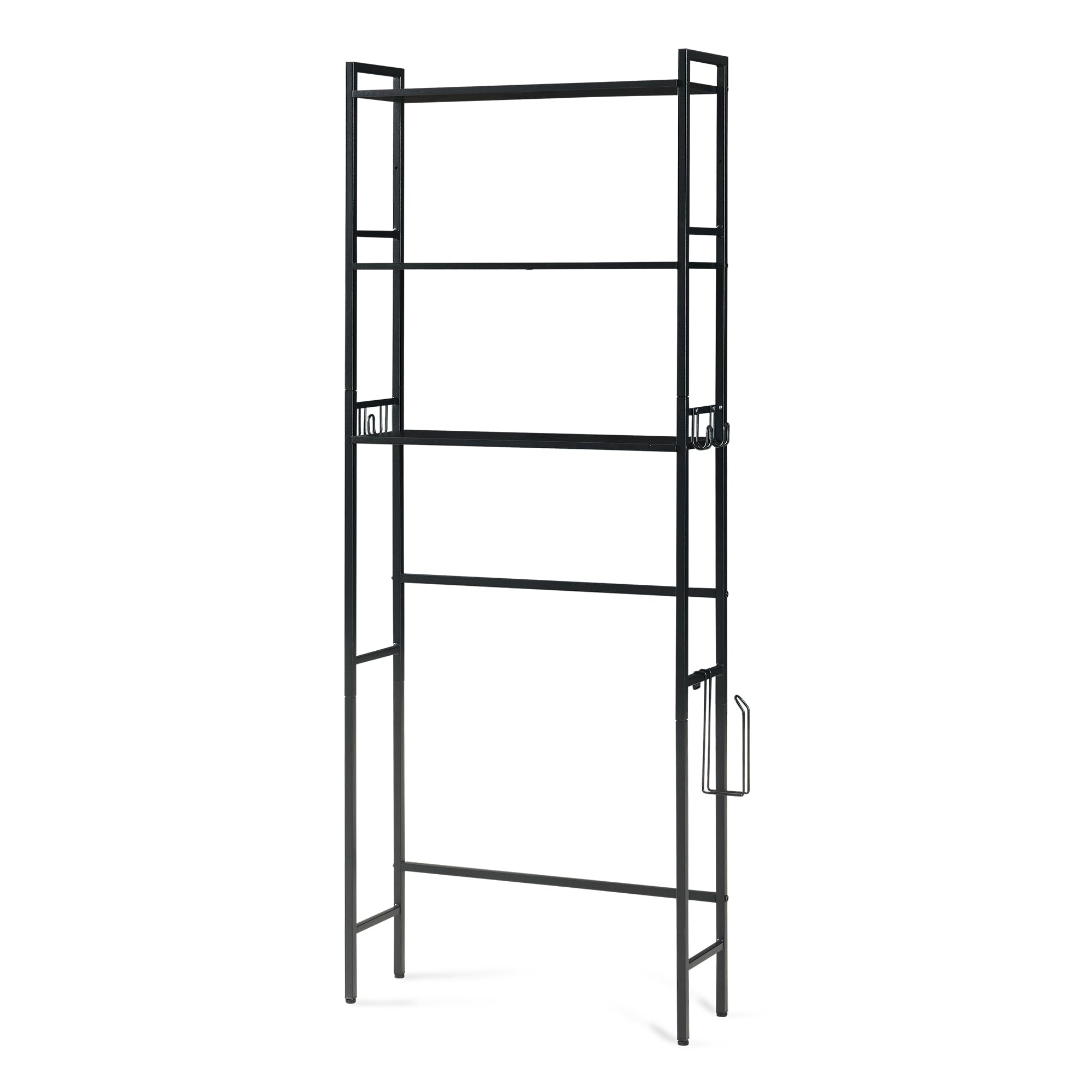 [en.casa] Mueble de Baño Ljukhobro sobre el Inodoro Estantería de Baño con 3 Estantes Armario Alto para Cuarto de Lavado Diseño Industrial 164 x 64 x 20 cm - Negro