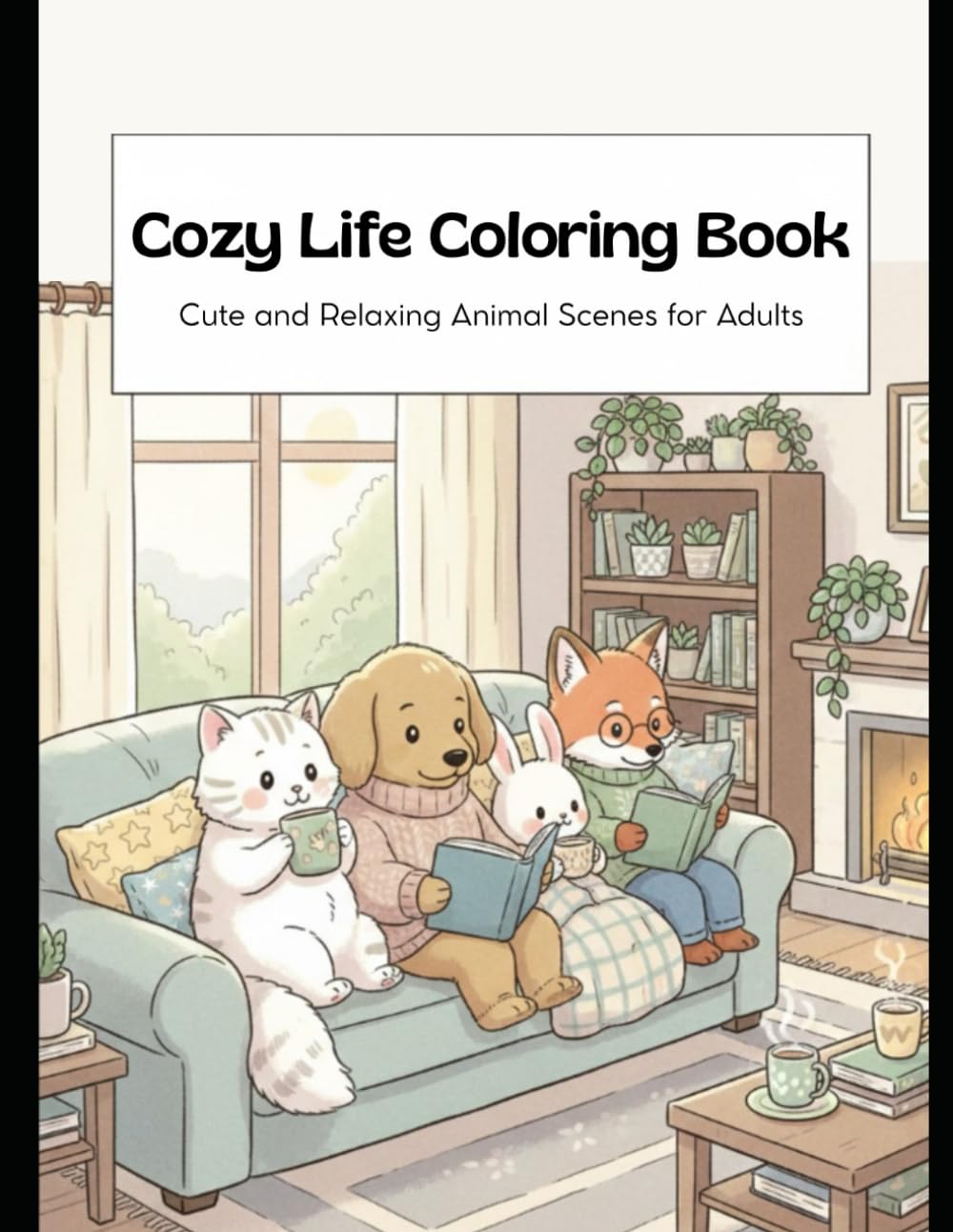 Cozy Life Coloring Book: Cute and Relaxing Animal Scenes for Adults