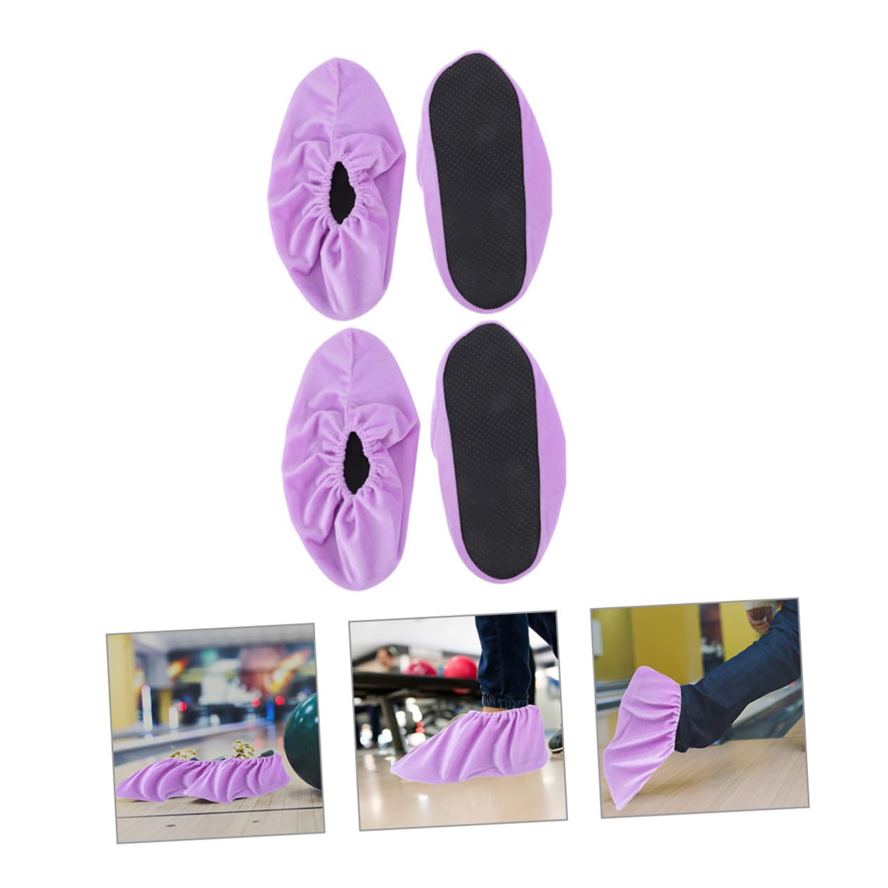 Abaodam 2Pairs Bowling Shoe Covers Non Slip Creative Shoe Covers for Women Washable and Durable Felt Bowling Accessories Performance Protect Your Bowling Shoes Violet