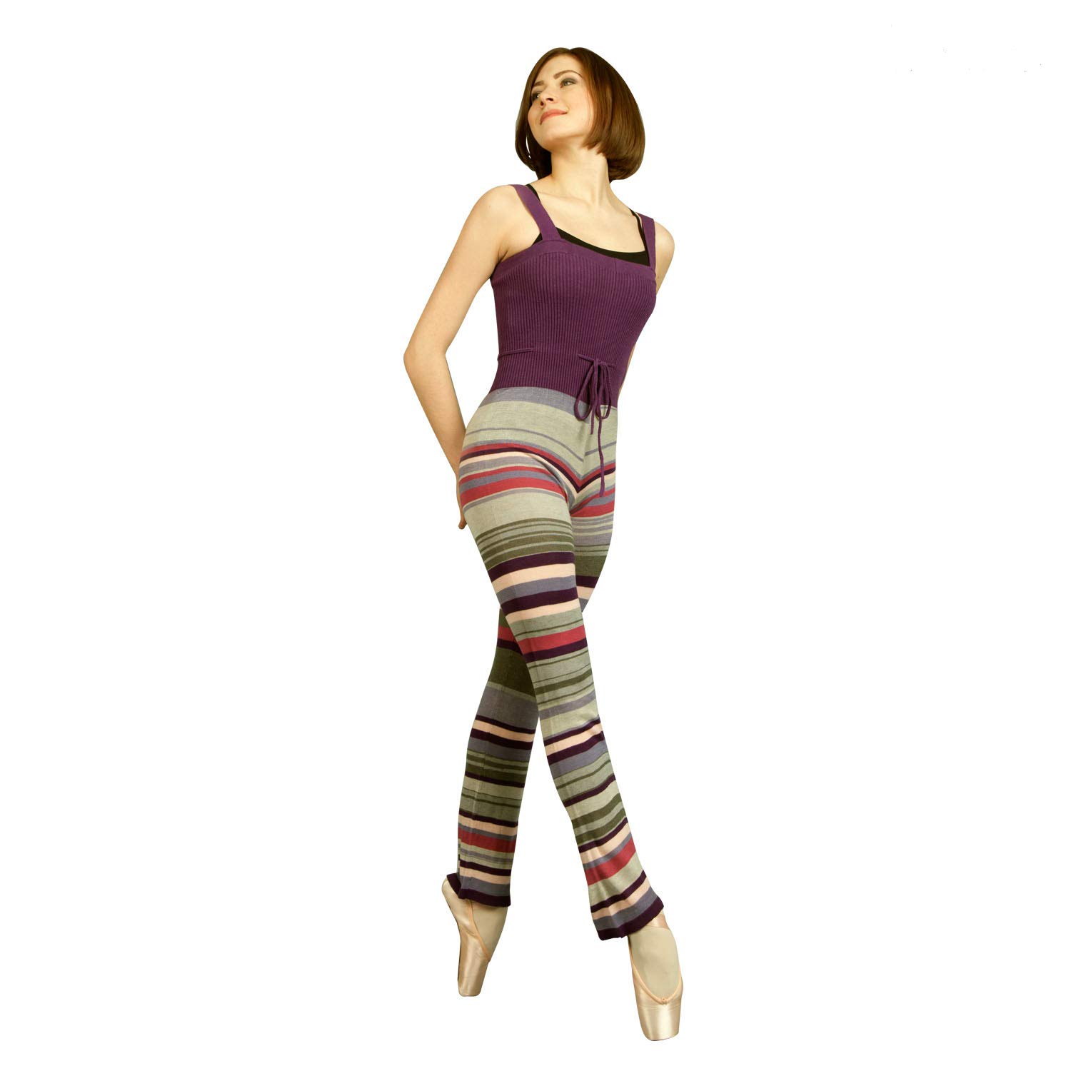 SanshaWomen's Full Length Warm-up Unitard with Multicolor Details