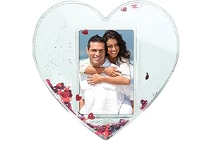 Neil Enterprises Inc. Clear Heart Photo Snow Globe with White Stand