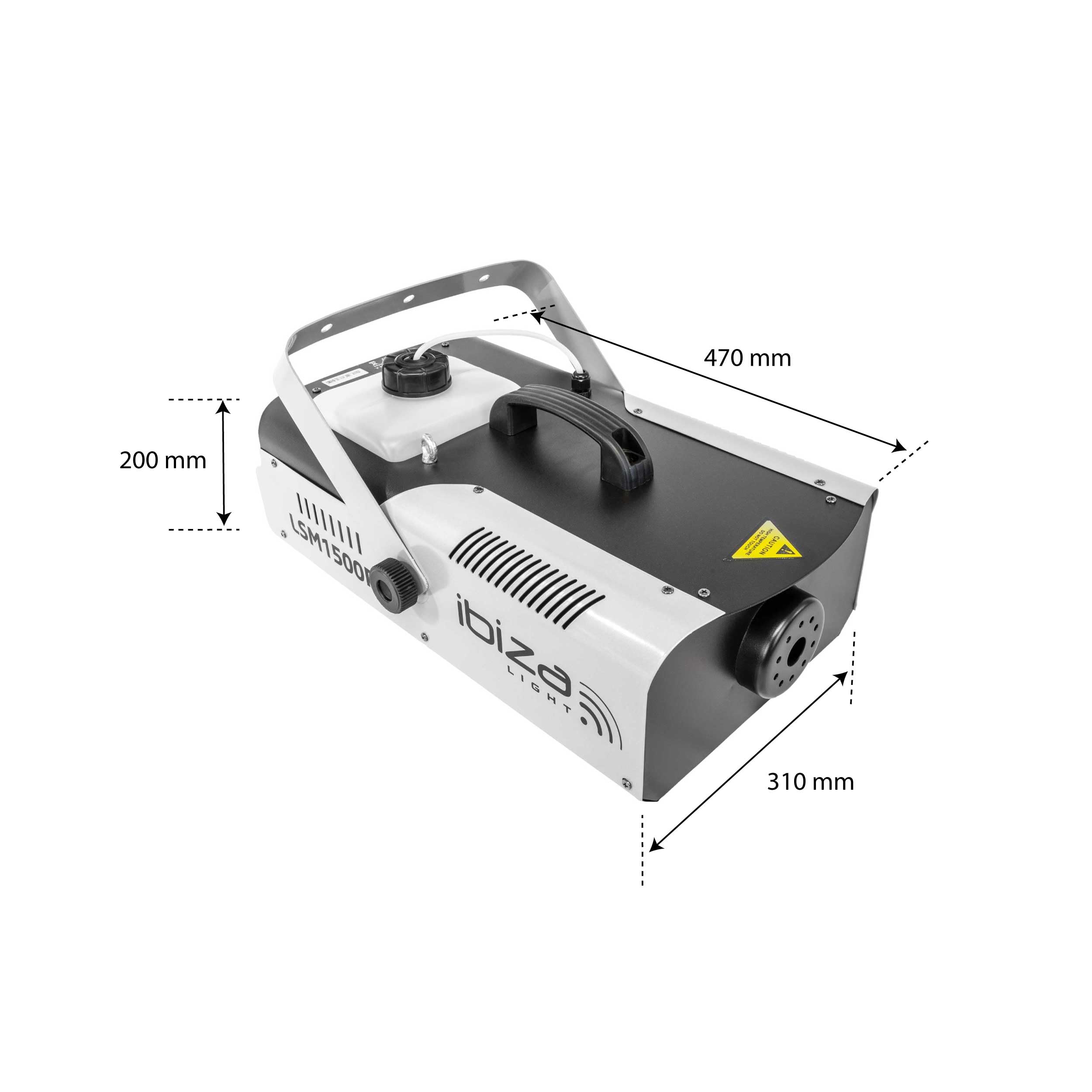 Ibiza - LSM1500PRO - Machine à fumée professionnelle de 1500W programmable en DMX et télécommande - Noir