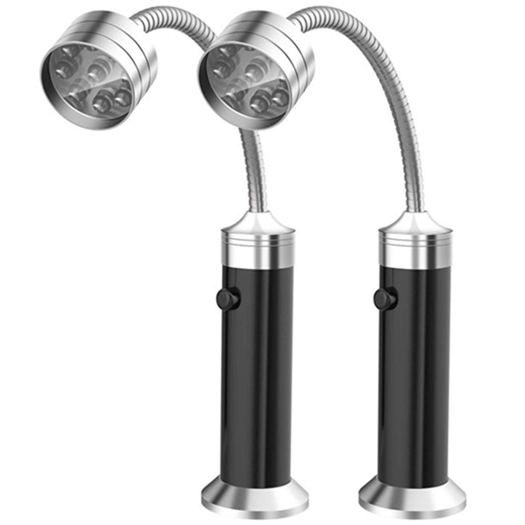 TOOGOO 2 Pack Barbecue BBQ Grill Light Magnetic Base 360 Degrees Adjustable BBQ Light BBQ Accessories,Batteries Included