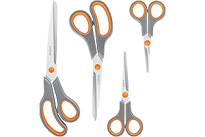 Purple Scissors Set: Premium Steel, Ergonomic Grip, School, Office, Home