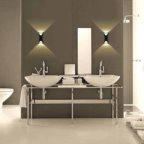 Miniatura 6 de Kawell Lámpara de pared moderna creativa de 10 W, lámpara de pared LED hacia arriba hacia abajo, impermeable, IP65, lámpara de pared de aluminio,