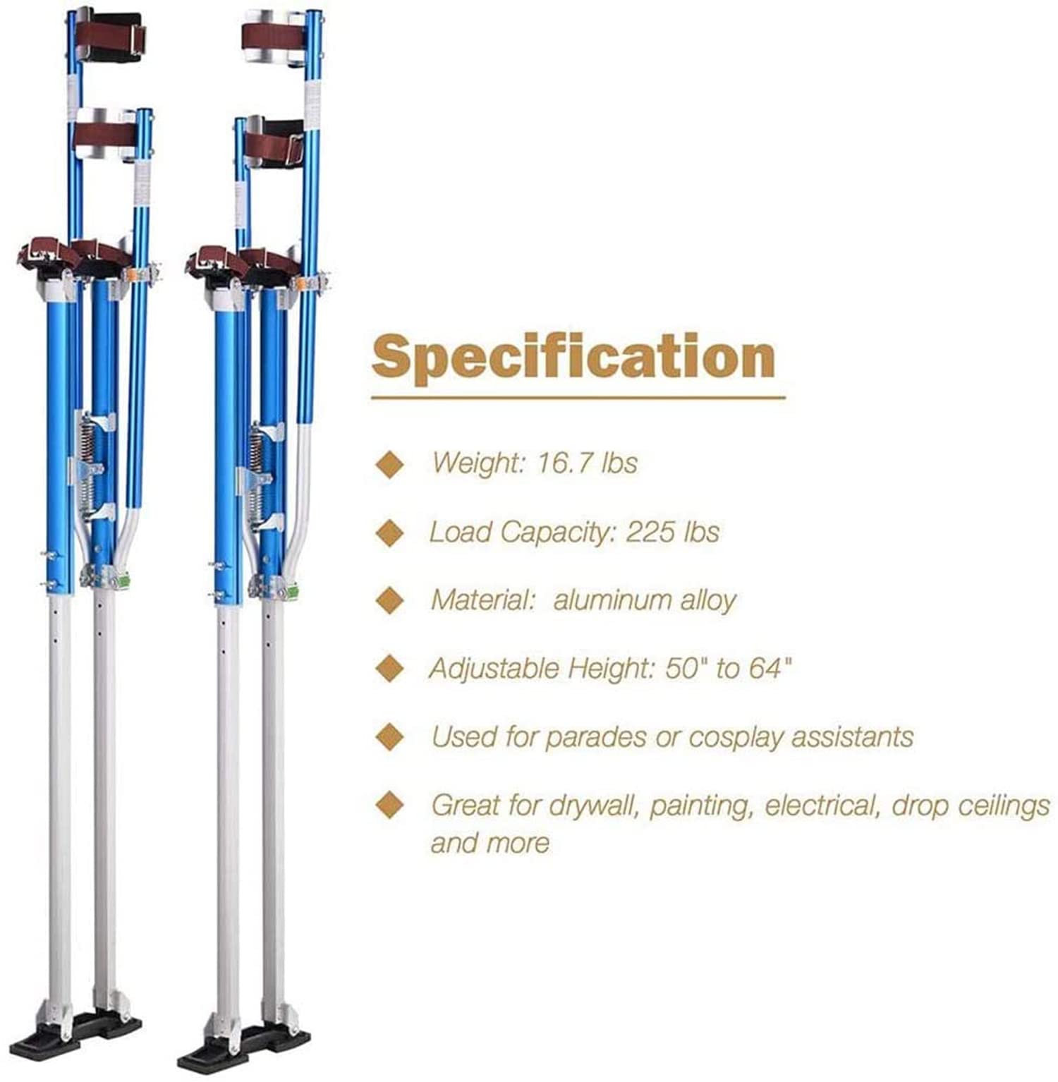 Szczudła do płyt gipsowo-kartonowych Szczudła dekoracyjne Szczudła dwustronne Quad Lock 15"-64" Regulowane aluminiowe szczudła do płyt gipsowo-kartonowych Tynkowanie budowlane 24 do 40 cali