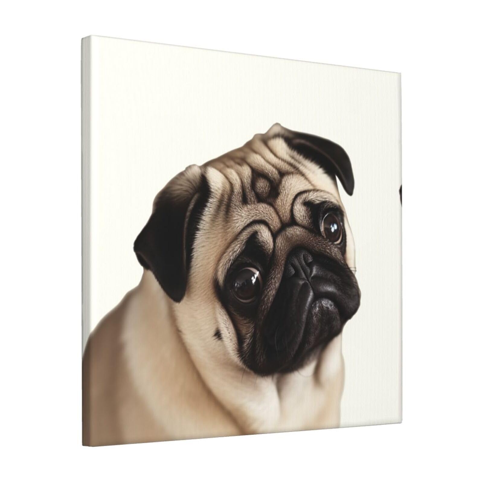 FodPand Pug Dog Canvas Wall Art for Living Room Wall Decor 12"x12" Modern Artwork Painting Pictures Hanging Canvas Prints Aesthetic Wall Art for Bedroom Bathroom Office Wallart Decor