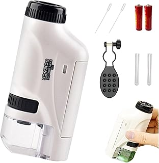 GIMOCOOL Child Microscope Handheld,Kids Portable Pocket Microscope With Adjustable Zoom 60-120x, Educational Mini Pocket Handheld Microscope With LED Light,Scientific Microscope For Adult & Kid