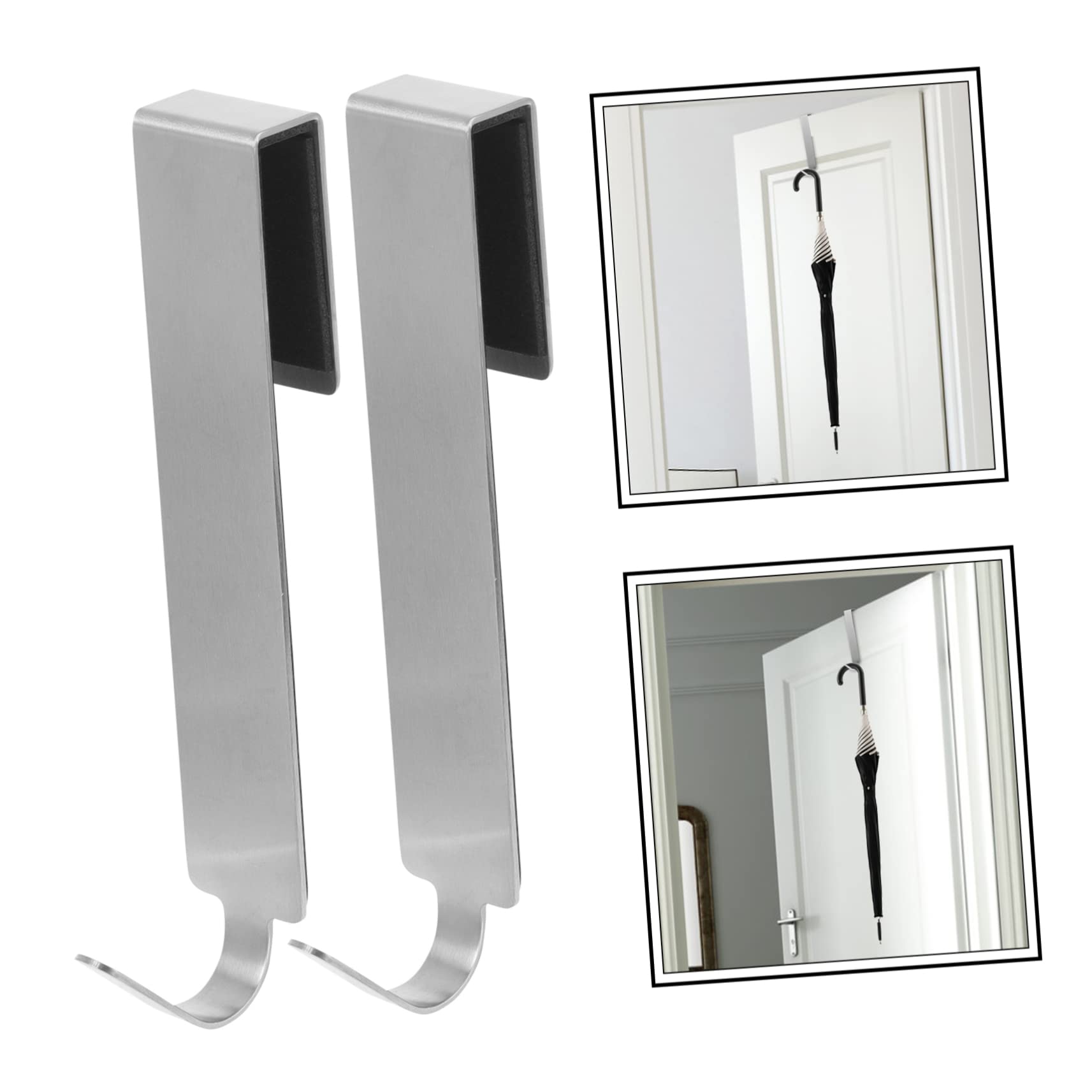 VASDEV Percha de Metal 10 Piezas Gancho de gabinete Ganchos de Acero Inoxidable Ganchos para Colgar Ropa Ganchos para Puerta de Dormitorio Ganchos sin Perforaciones Gancho para Armario To