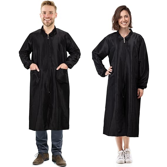 Noverlife Long Sleeves Pet Grooming Workwear with Pockets, Lightweight Anti Static Hairdresser Smock Barber Jacket