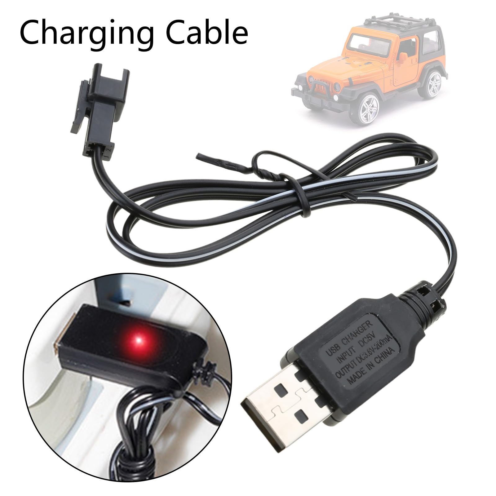 Cable cargador USB de 3,6 V, 4,8 V, 6,0 V, 7,2 V, 9,6 V, con SM/JST para batería recargable de 3,6 V, 4,8 V, 6,0 V, 7,2 V, 9,6 V, Ni-CD/Ni-MH