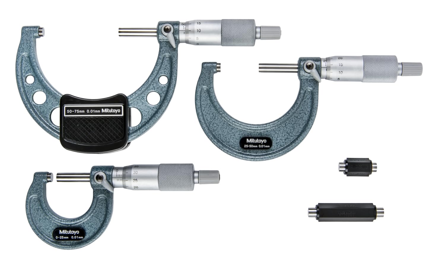 Mitutoyo 103-927-10 Bügelmessschraube im Satz, 0-75 mm (3-er Pack)