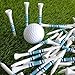 FINGER TEN Golf Tees Wood 3 1/4 2 3/4 Inch Value 50/120 Count, Durable Tees with Bright Colored Stripes for Consistent Height, 70mm 83mm Long Tees Ideal for Golfers (White&Blue, 3 1/4 Inch(50 Pack))