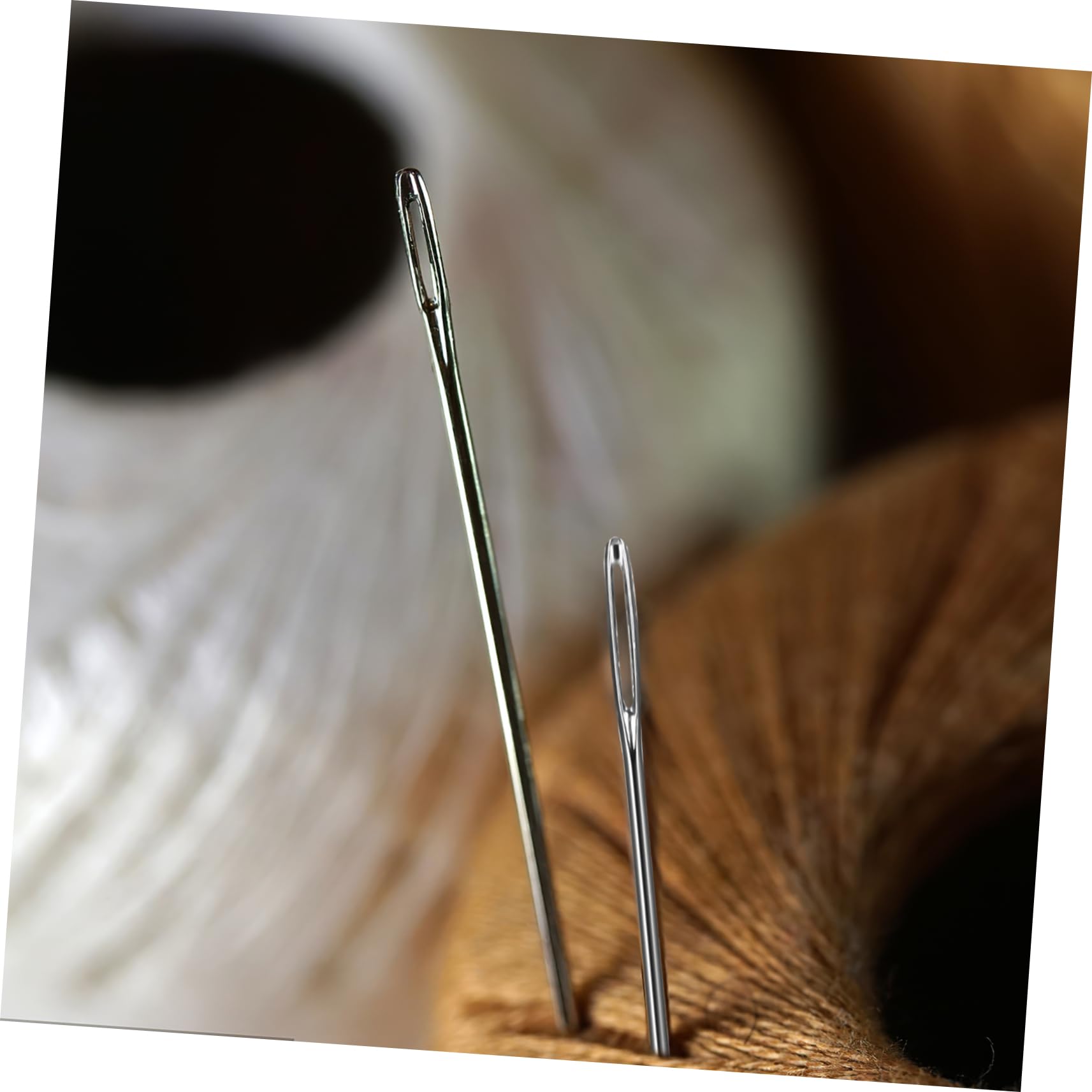 HAWILLOSCH 25pcs Embroidery Needles Set Large Eye Steel Sewing Needles for Hand Sewing Storage Case with Threader