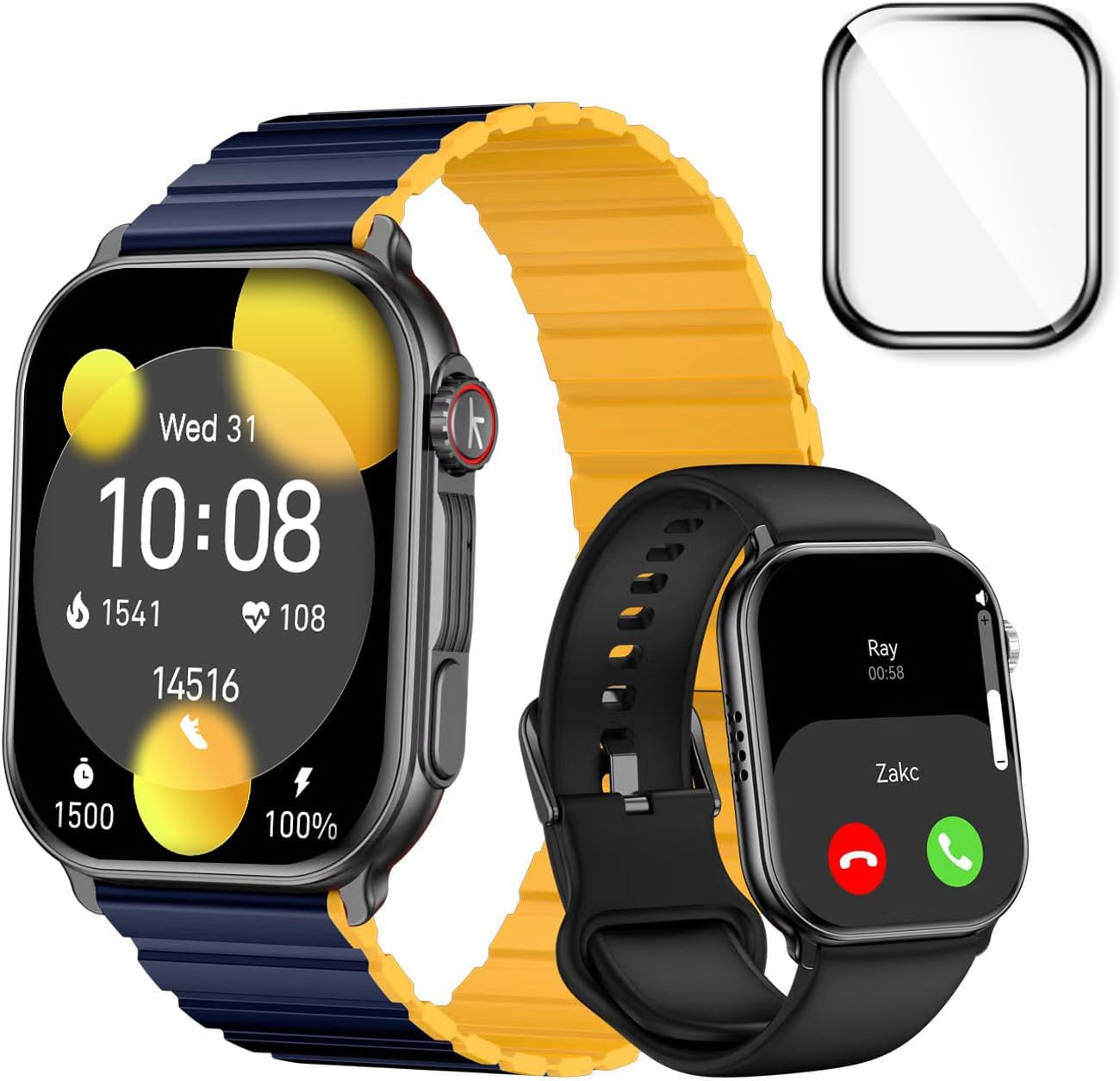 Smart Watch for Men Women(Answer/Make Calls), 2.01″ AMOLED HD Display Heart Rate Sleep Monitor Fitness Activity Tracker for Android iOS,B2 Smart Watch for Men Women(Answer/Make Calls), 2.01″ AMOLED HD Display Heart Rate Sleep Monitor Fitness Activity Tracker for Android iOS,B2