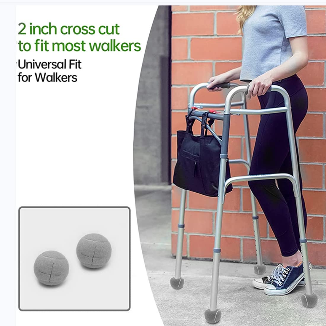 2 palline da tennis pretagliate da Walker per mobili, gambe e pavimenti, resistenti e durevoli in feltro