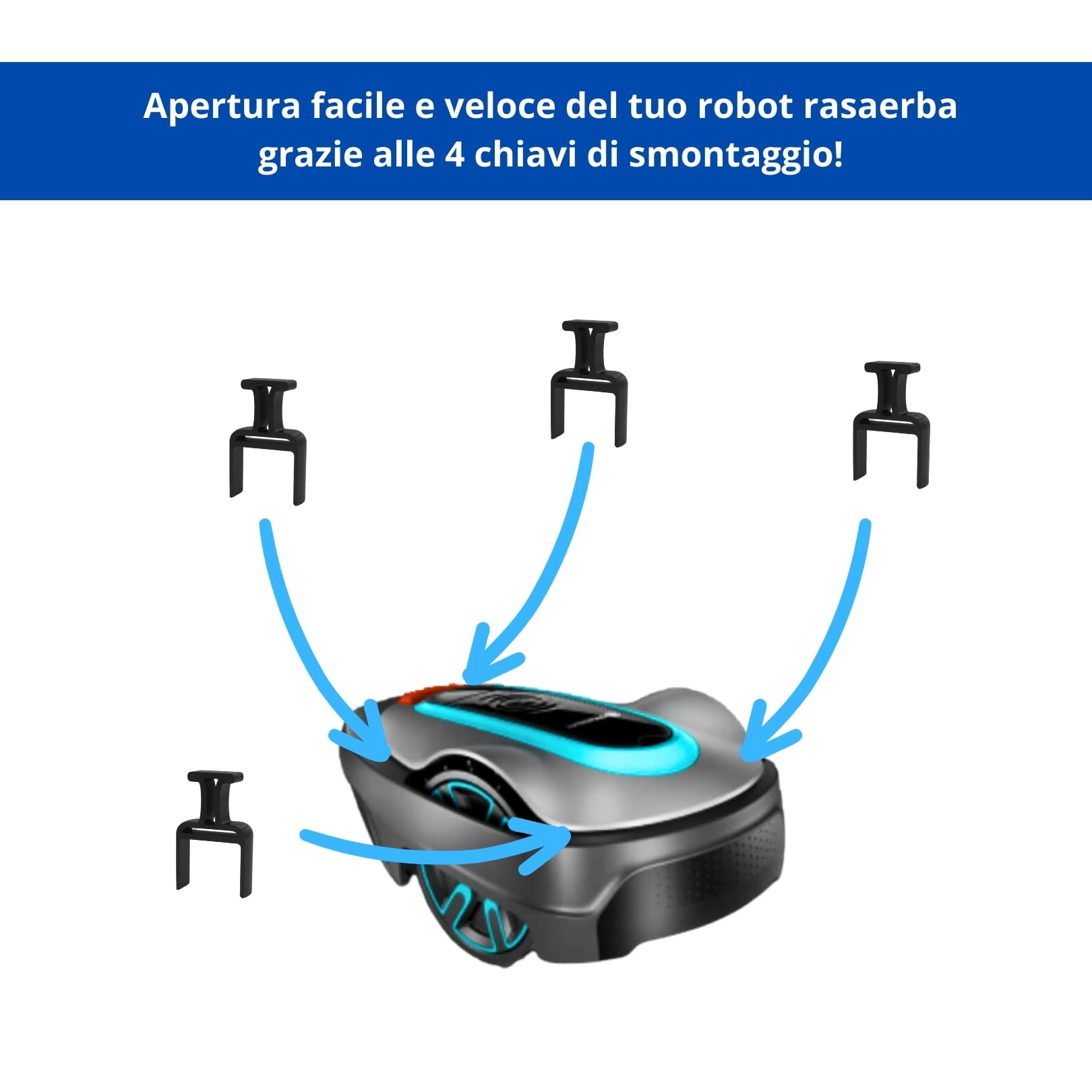 4 Chiavi di Smontaggio per Gardena SILENO City Life Minimo Husqvarna 00059-32.156.01 - Robot Rasaerba - Set di Ricambio Accessorio Manutenzione Ristrutturazione Prato