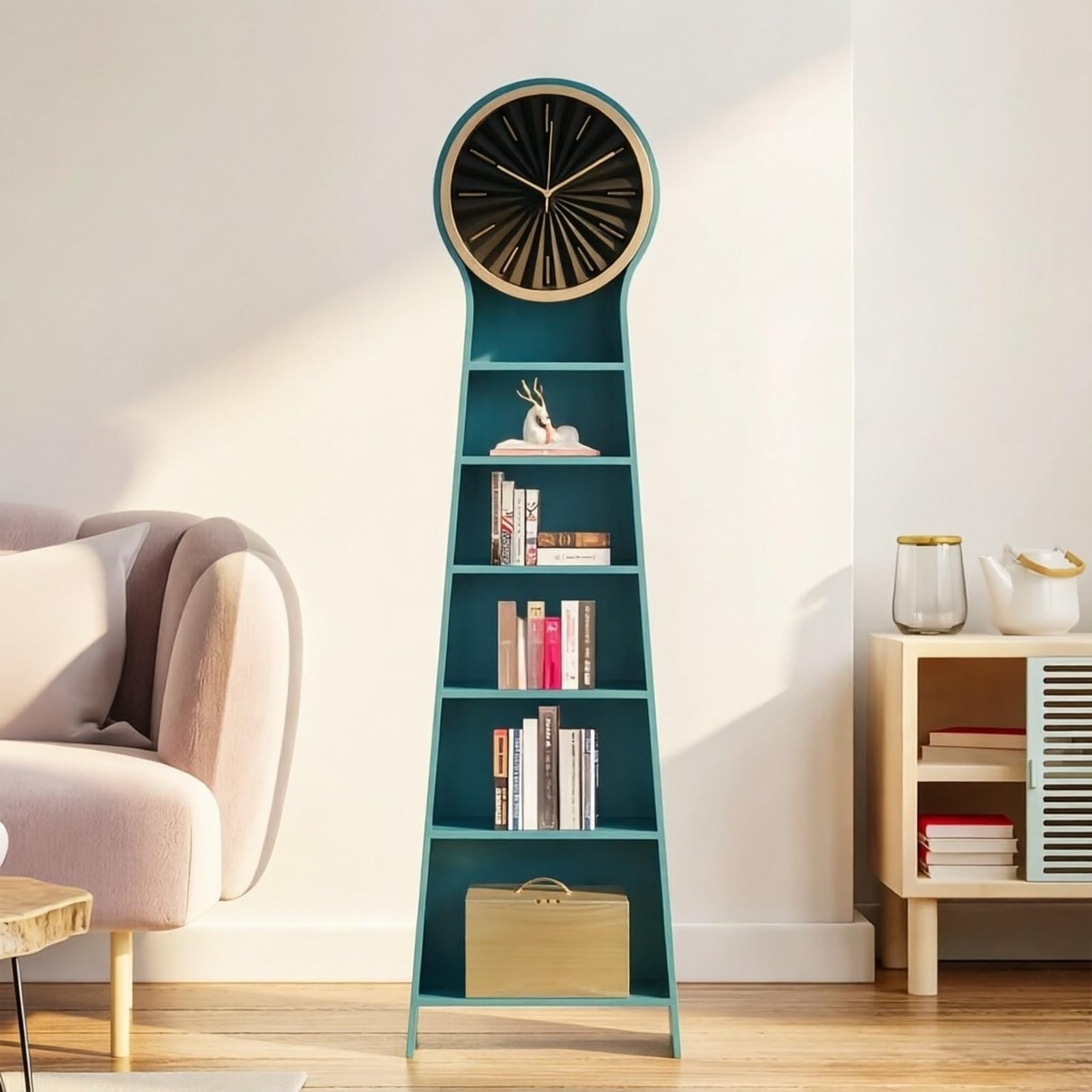 Decoración Reloj De Pie Madera Piso Cuarzo Silencioso | Reloj independiente