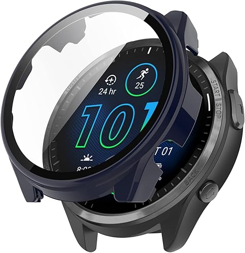 Miniatura 5 de FitTurn Compatible con Garmin Forerunner 965 - Funda protectora de pantalla de policarbonato delgada de policarbonato de cobertura completa 3D,