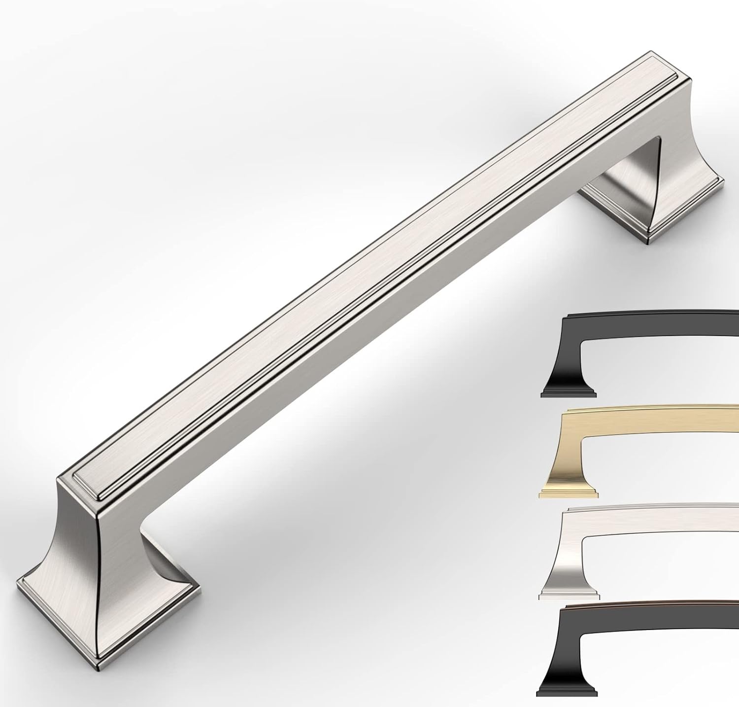 9BUILD 10 Pack 128mm Brushed Satin Nickel Kitchen Handles Cupboard