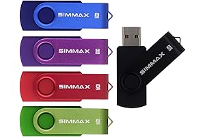 Value Set of 5 USB Flash Drives with 8GB Capacity and Vibrant Mix of Colors