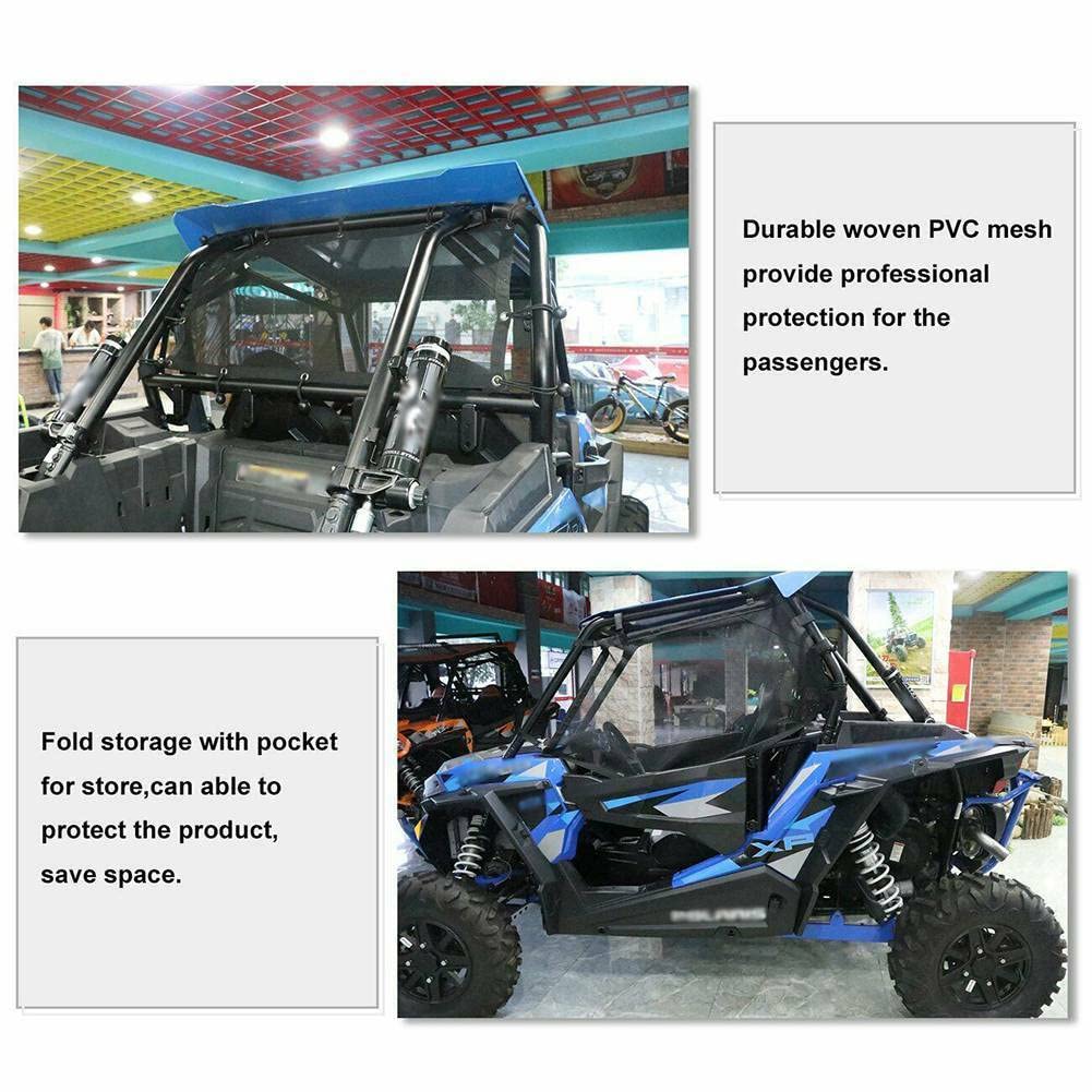 Filet de fenêtre Roll Cage Filet de Protection Avant arrière Droit et Gauche pour UTV Polaris RZR 570 800 1000 900 RZR XP Turbo 2015-2019 2 Portes