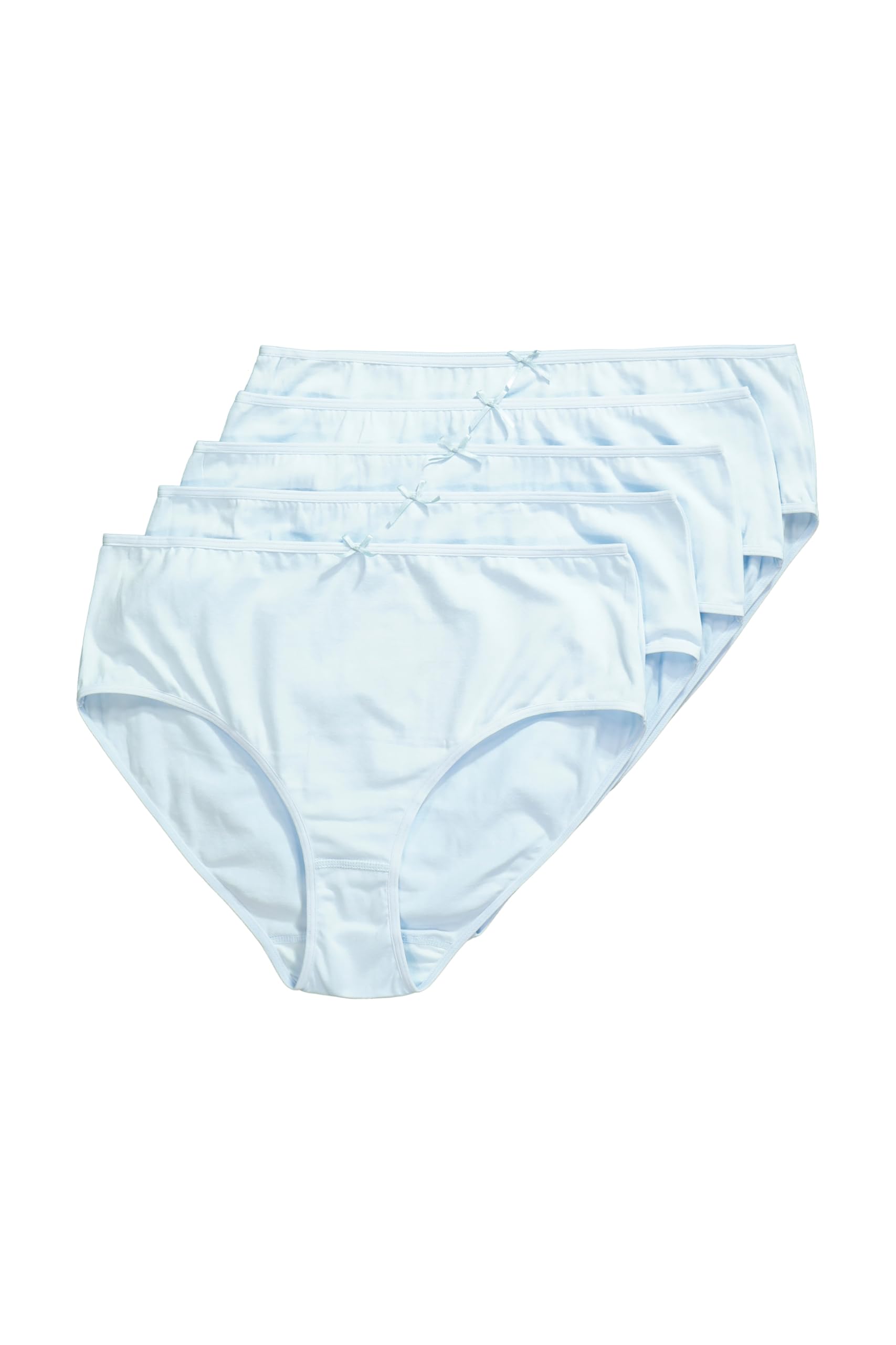 Ulla Popken Damen große Größen Übergrößen Plus Size Midislips, 5er-Pack, einfarbig blau 62+ 710201700-62+