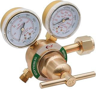 CDL Medium Duty Oxygen Regulator CGA540,Victor Compatible,Easy to Read Dual Scale,Forged Brass Body Bonnet,OEM Compatible Welding Gas Regulator,Large Tank Gauge,Outlet 0-200PSI,Inlet 0-4000PSI,LX65