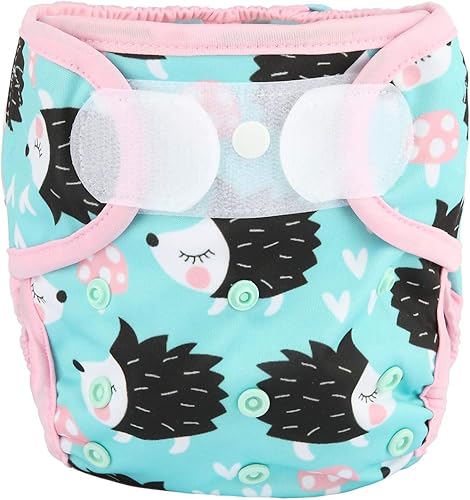 Miniatura 13 de Cubierta de pañal de tela para bebé, con gancho y bucle, doble escudete de 6.6 libras a 33 libras (búho rana floral) talla única Búho Rana
