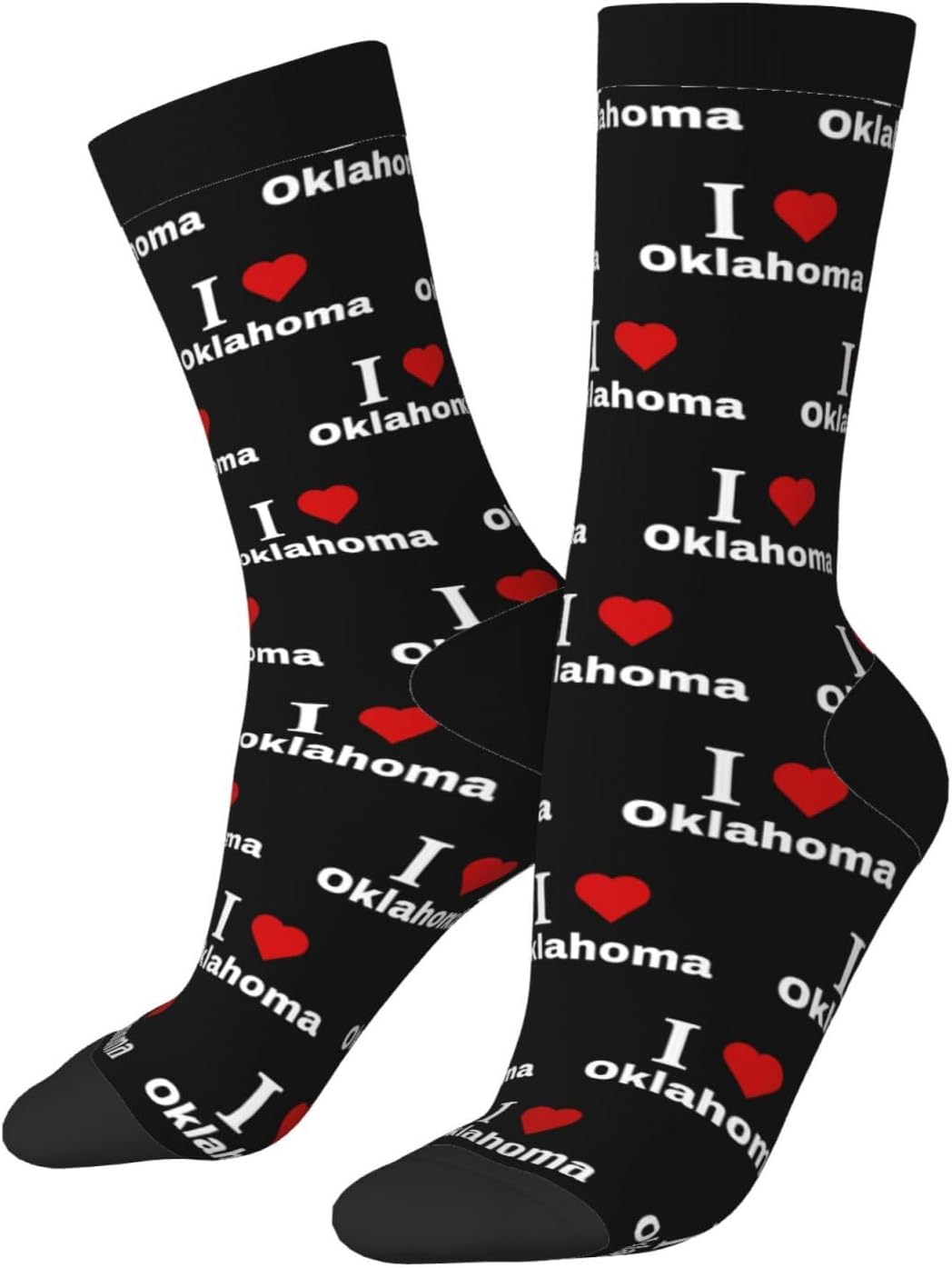 I love Oklahoma Socks For Men Women Sport Crew Athletic Running Wicking Socks