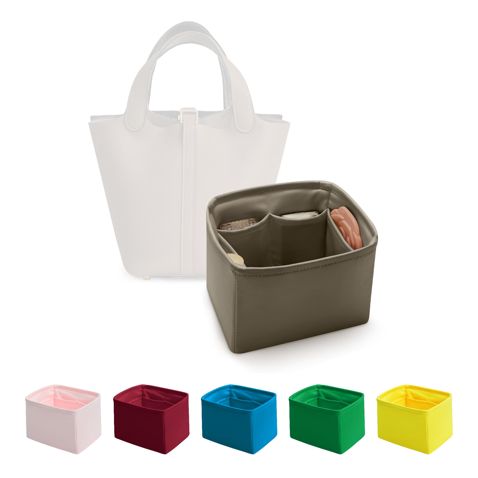 Felt Purse Organizer Insert For Picotin 18 Handbag – 6 Pockets +