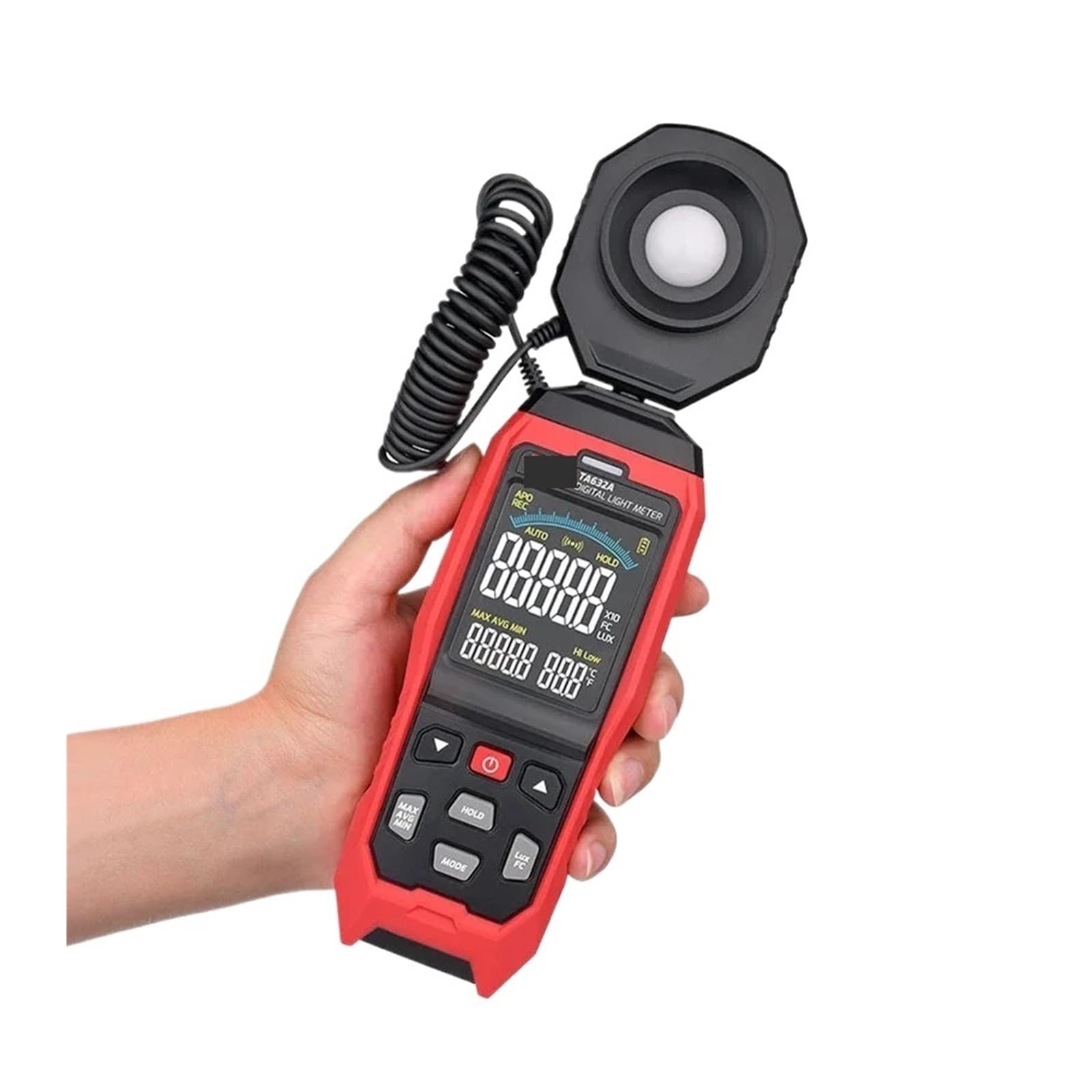 Spectrometers, TA632A TA632B Digital Light Meter Photography Luxmeter Detachable Probe Illuminometer Lux/Fc Photometer Enviromental Tester(TA632A 200000Lux)