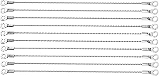 M METERXITY 2mmx20cm Lanyard Security Cable Ropes 10pcs, Apply to Outdoors (304 Stainless Steel, Silver)