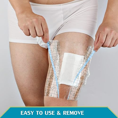 Miniatura 5 de Funda de ducha de catéter de diálisis, protector de ducha de 6 x 8 pulgadas para vendaje de heridas de línea central, vendajes grandes impermeables,