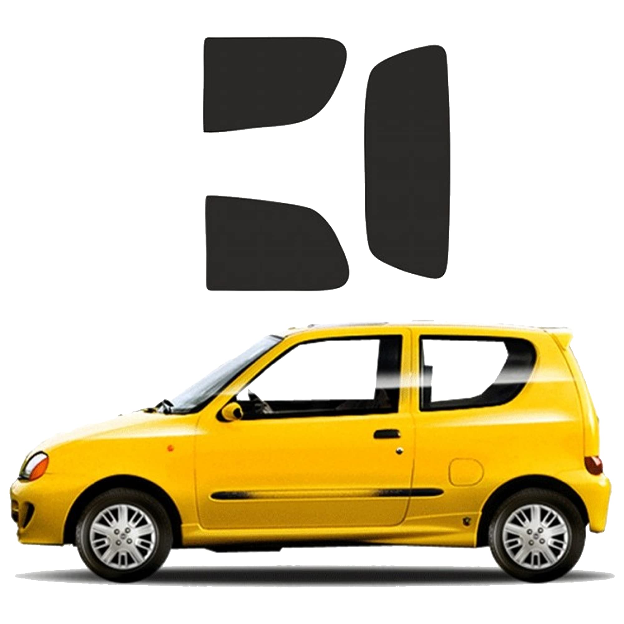 Generico Pellicole Oscuramento Vetri Auto Pre Tagliate a Misura Ricambio Compatibile con Fiat Seicento dal 1998 al 2004 LOLLOMOTO (20% Scura)