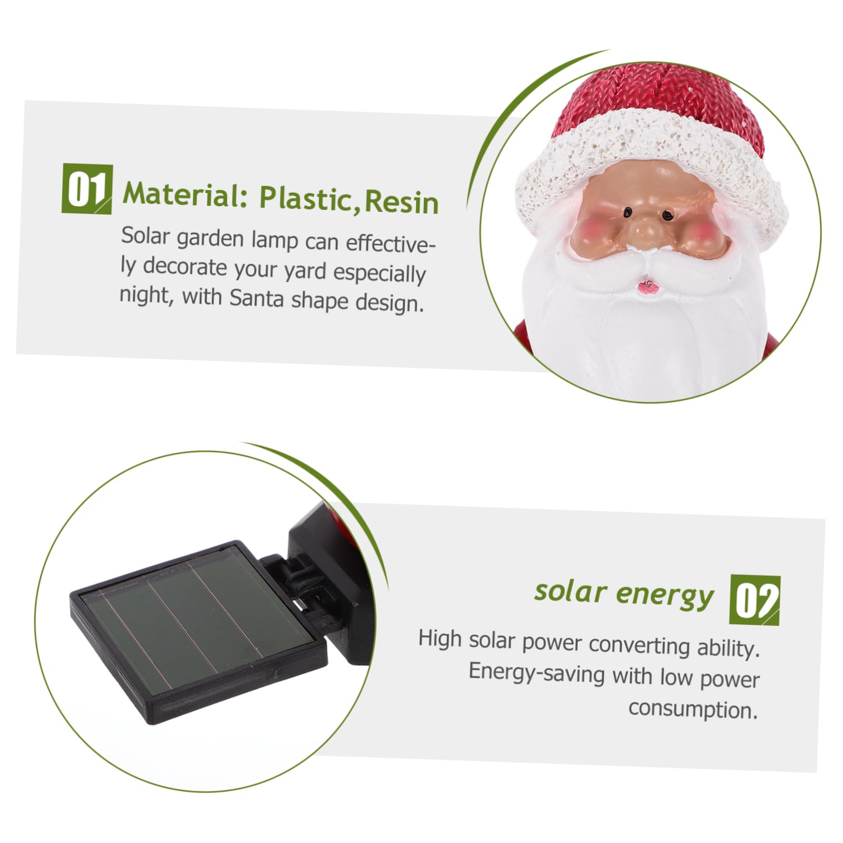 POPETPOP 2stücke Solar Gartenlampe Mit Weihnachtsmann-design Langlebige Außenleuchte Für Festliche Gartenbeleuchtung Weihnachtsdeko Für Außenbereich