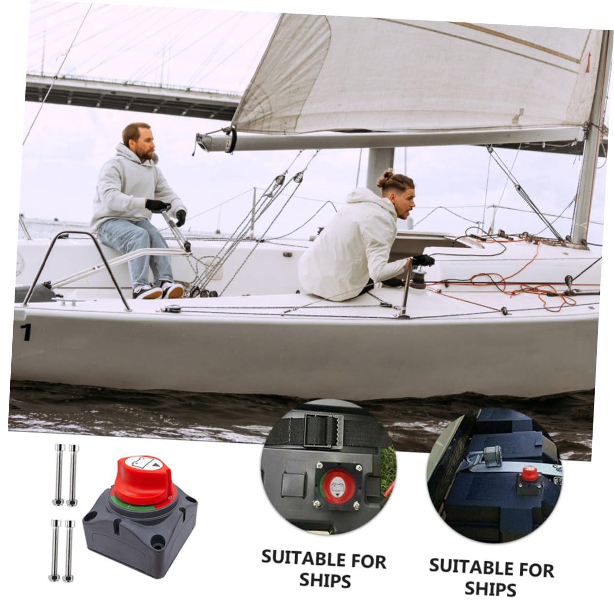 Interrupteur Coupure Batterie pour Camping et Yacht Isolateur de Puissance à Bouton Rotatif Déconnexion Sûre