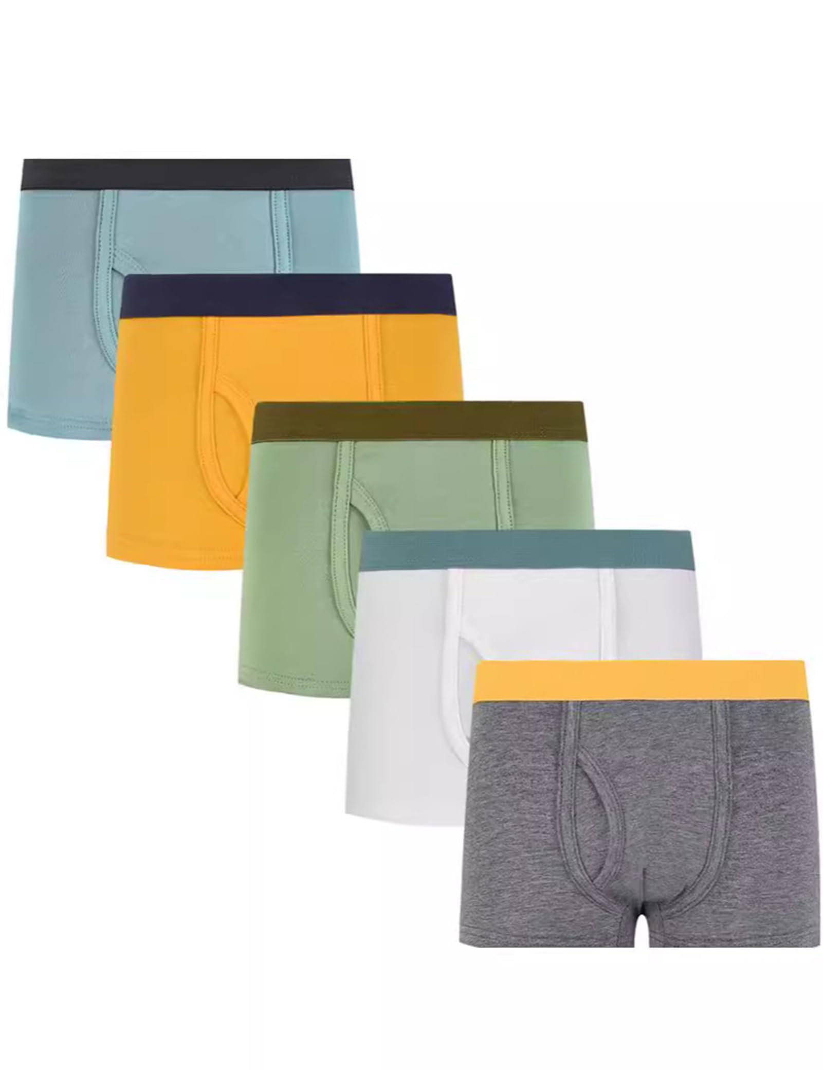 Kiench Boys Underwear Tag Free Cotton Boxer Briefs 5 Pack