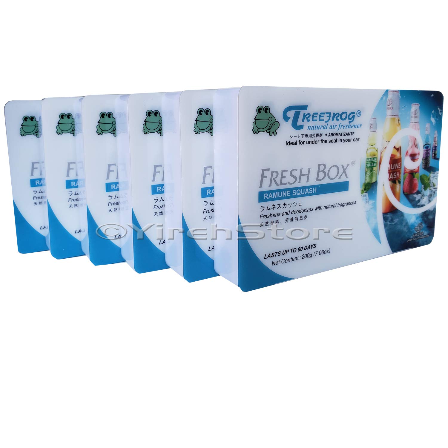 Ramune Squash Scent (Soda Squash) 6 Packs, Treefrog Natural Air Freshener Fresh Box (AKA Xtreme Fresh)