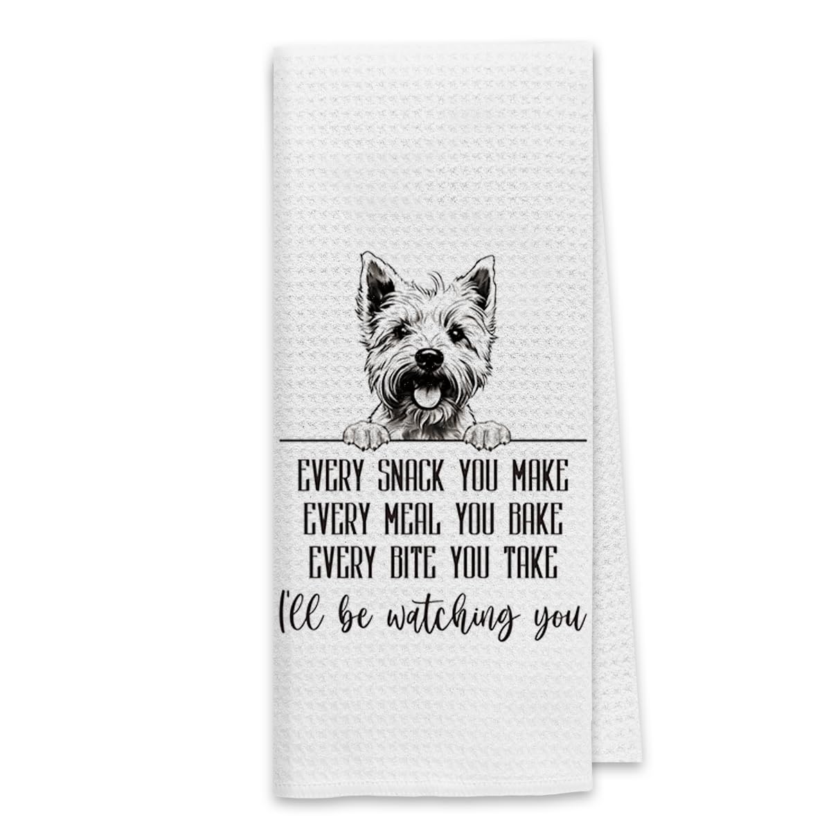 Dibor West Highland White Terrier Dog Kitchen Towels, Westie Gifts - Funny Dog Cloth Hand and Tea Towels, 16x24 Inches