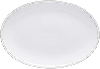 Costa Nova, Friso colección, Vajilla elegante, gres, Plato carne, blanco, 33 cm, 6 piezas