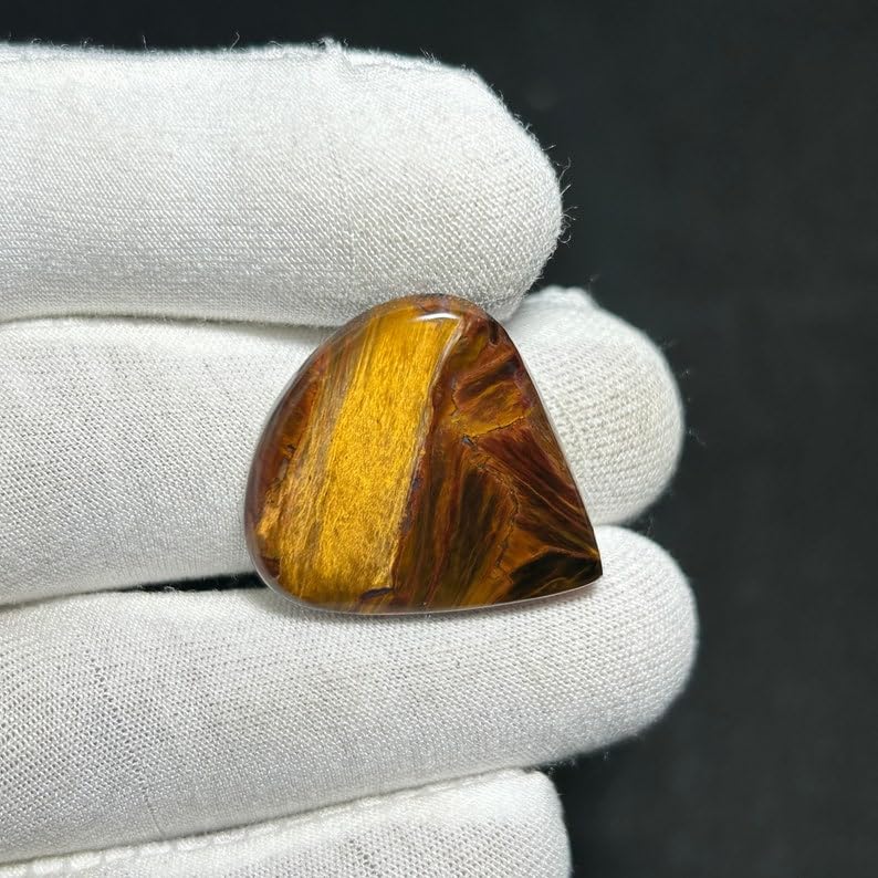Piétersite naturelle cabochon poire 28x27mm pour création de pendentif unique DIY