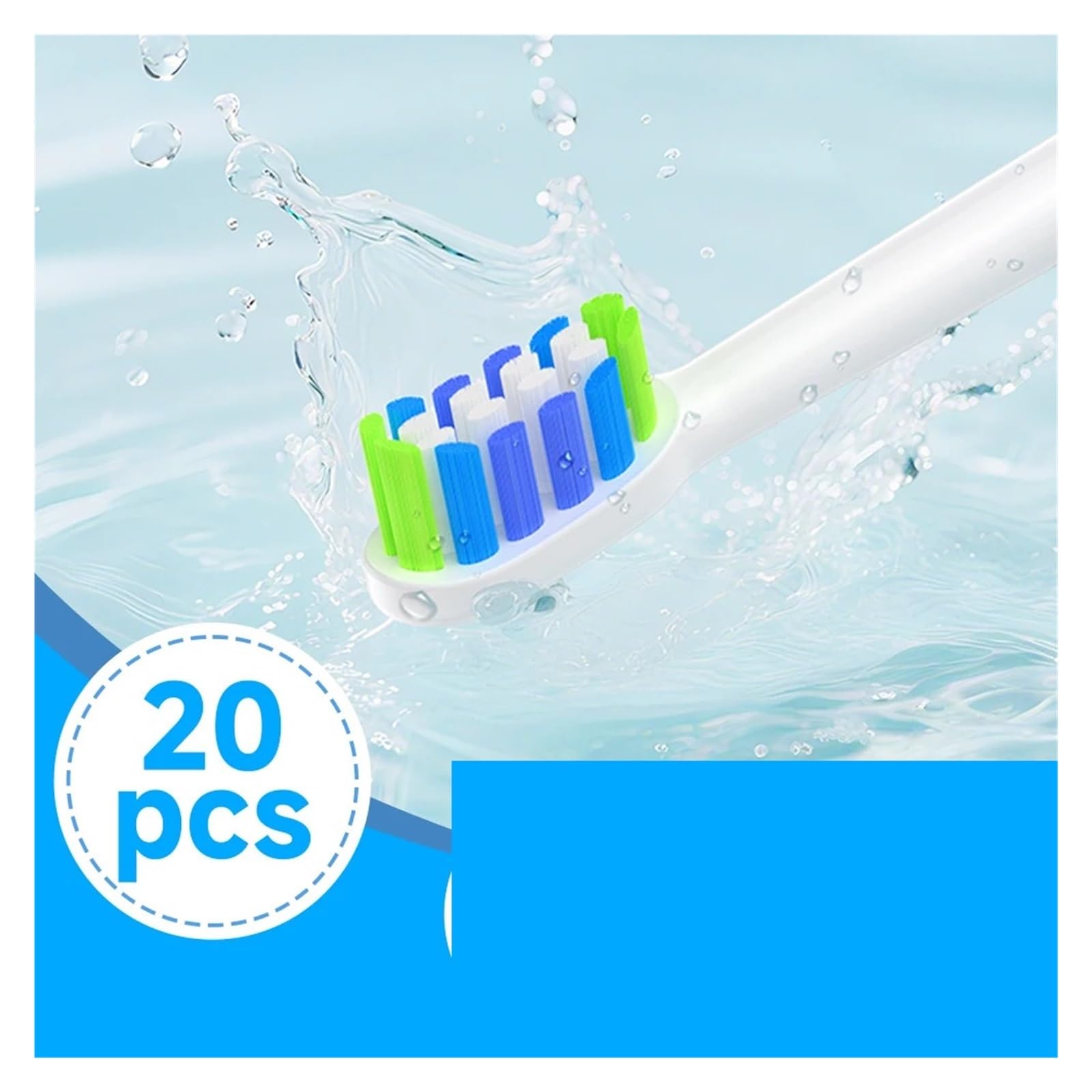 20PCS Cabezales, compatible con Philips, uso adulto | Cabezales de cepillo dental de plástico para adultos, para reemplazo diario y uso de reserva(20HB70C)