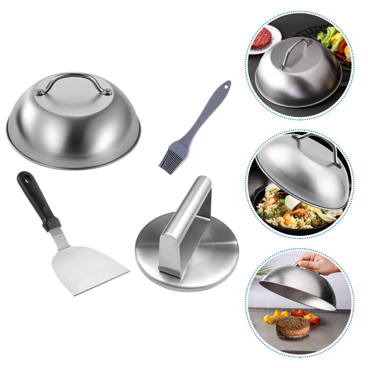 VICASKY 1 set di pressa per hamburger, robusta patty maker per barbecue e barbecue, durevole e sicuro per hamburger e carne, perfetta per gli amanti della cucina