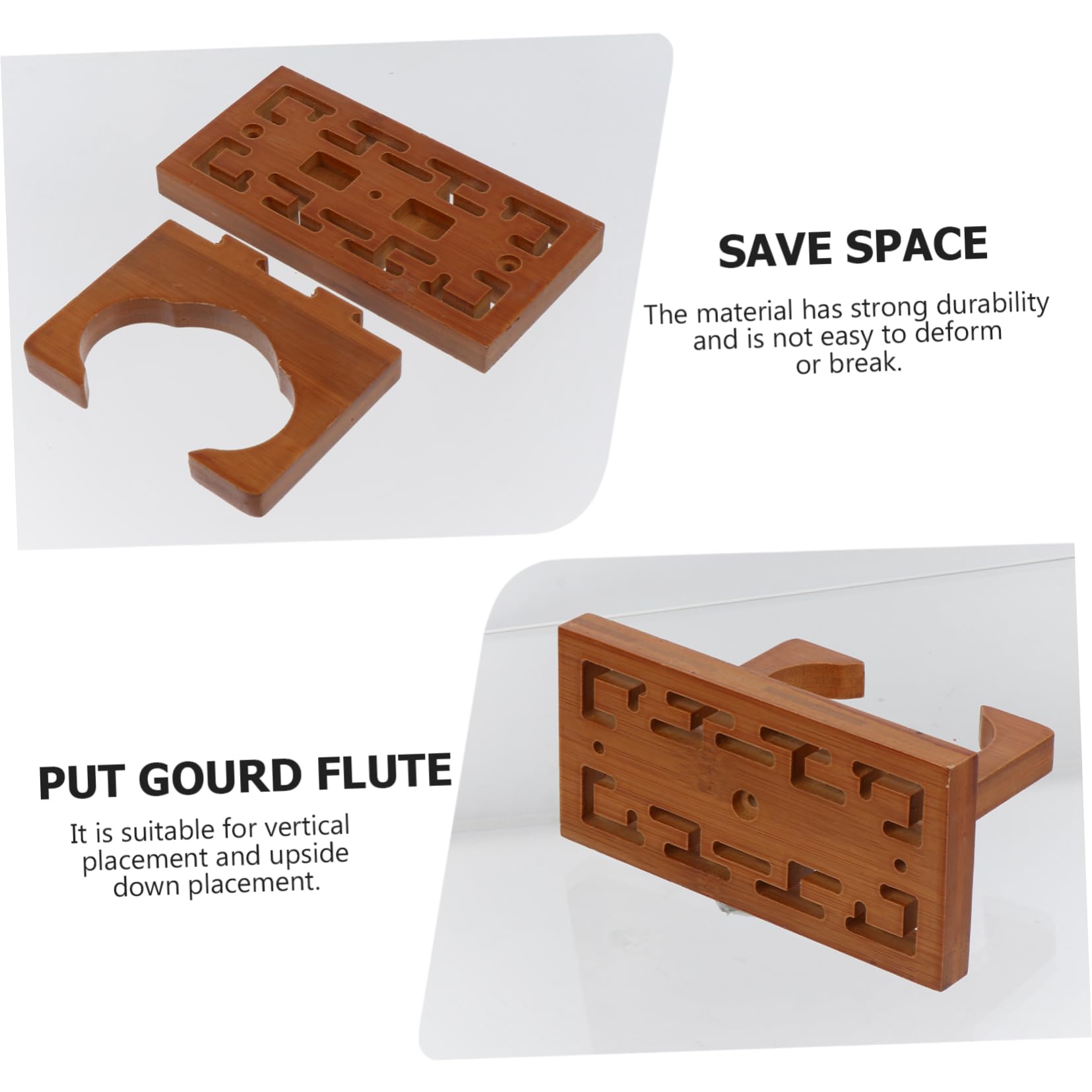 GOOHOCHY Hanger Wall Holder for Musical Instruments Wooden Cucurbit Flute Rack Easy to Install Decorative