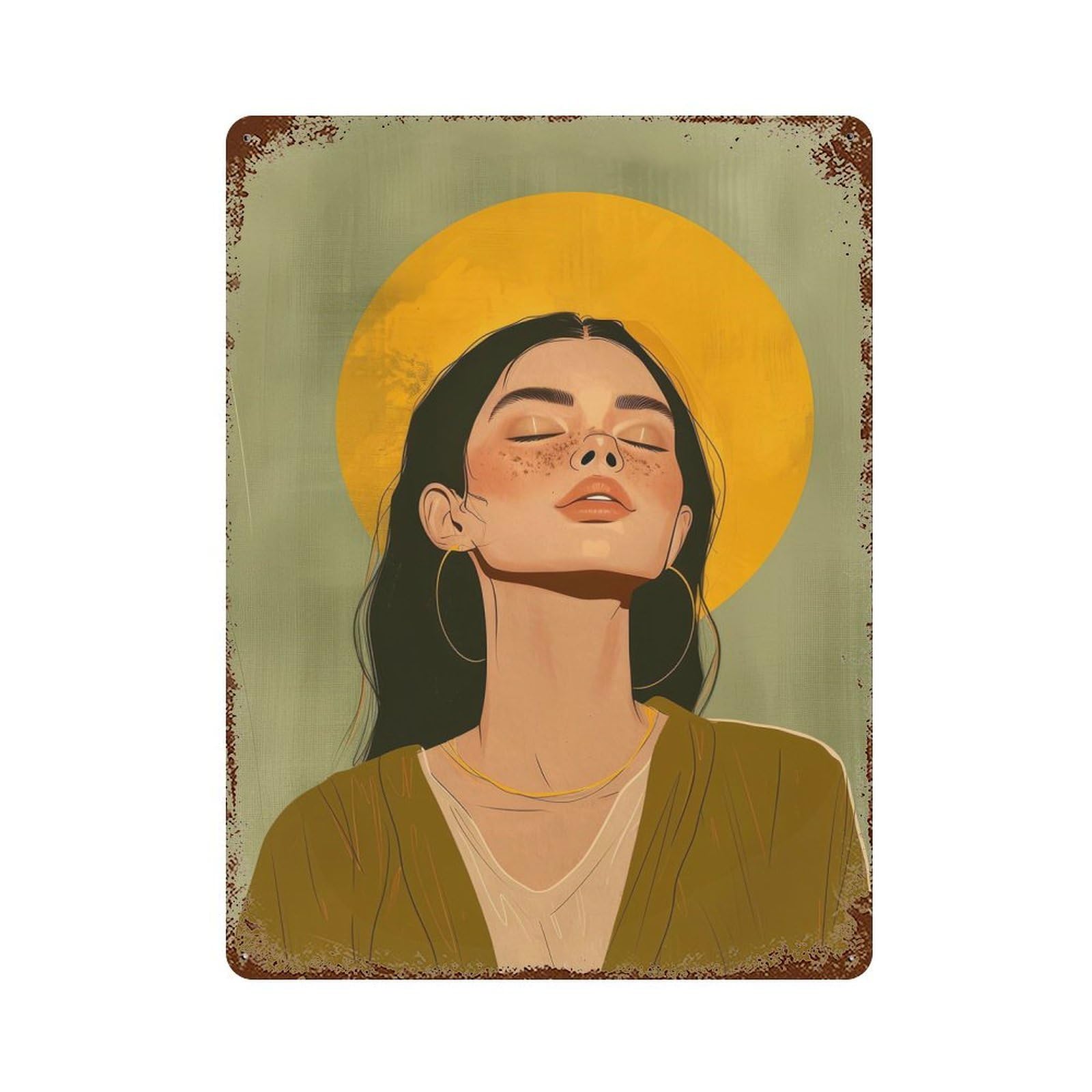 Garage Style Sunkissed Aura Rusty Metal Tin Sign 15.7"x11.8", Farmhouse Wall Decor for Bar And Workshop