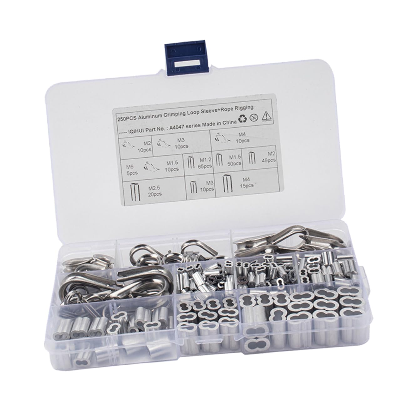 Ciieeo Wire Ferrules Kit Pcs Stainless Steel Wire Rope Collar Sweetheart Ring Parts Crimp Sleeves