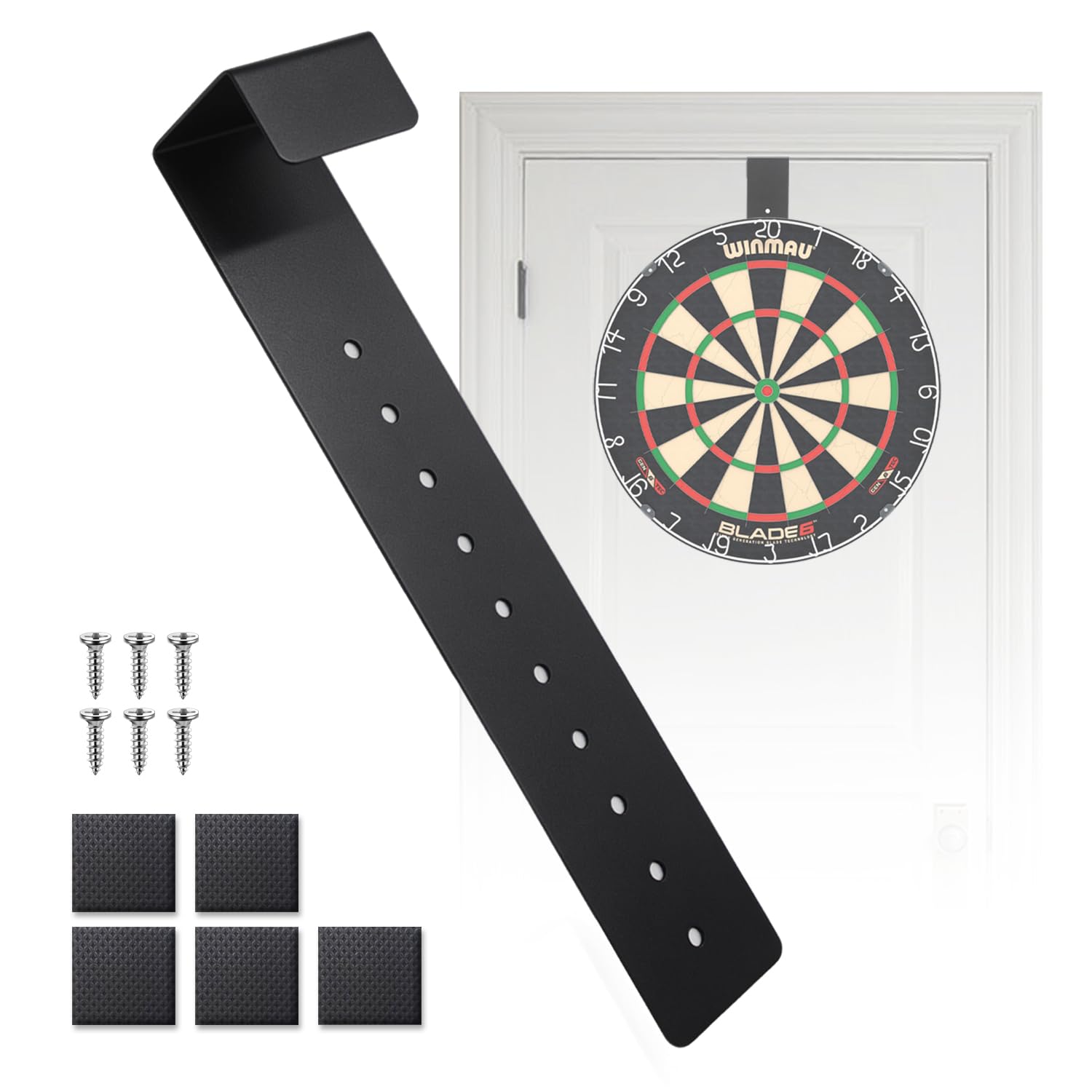 Dartscheibe Ständer für Türen, ohne Bohren, für die meisten Dartscheibe geeignet, platzsparend (Schwarz)