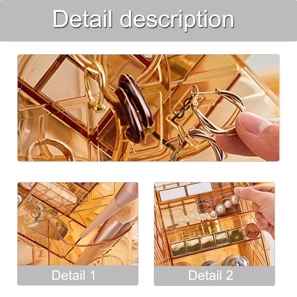 Boîte de rangement pivotante à 360 degrés pour cosmétiques, bijoux, pinceaux de maquillage et rouges à lèvres