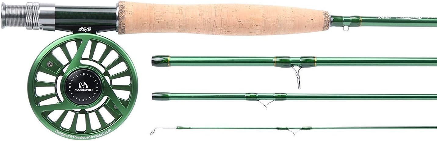 Maxcatch Premier Fly Fishing Rod with Avid fly reel (includes rod case) 3/4,5/6,7/8wt Fly Rod and Reel Combo (Model03, 9' 6wt rod+5/6wt reel)